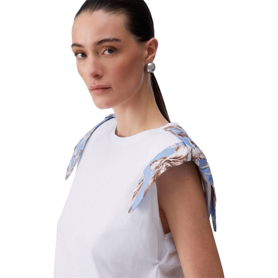 T-shirt a maniche corte da donna con spalline imbottite Liu Jo | WA6201J6308P9551